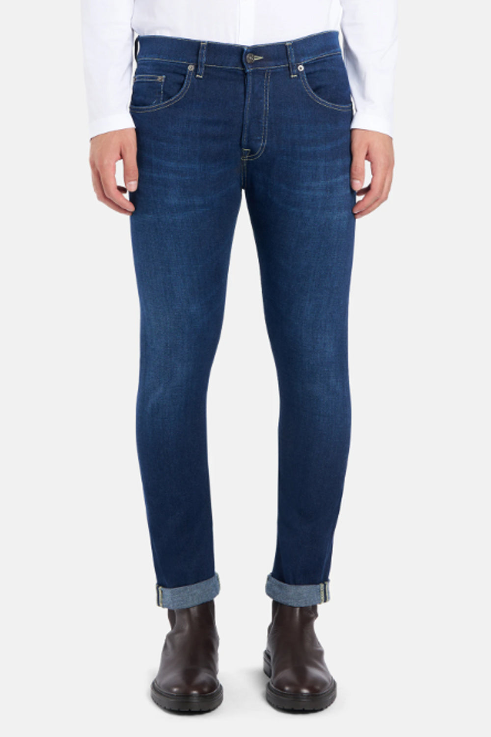 Jeans Icon a Sigaretta con Risvolto UP563 DS0345U-LG9800 Dondup