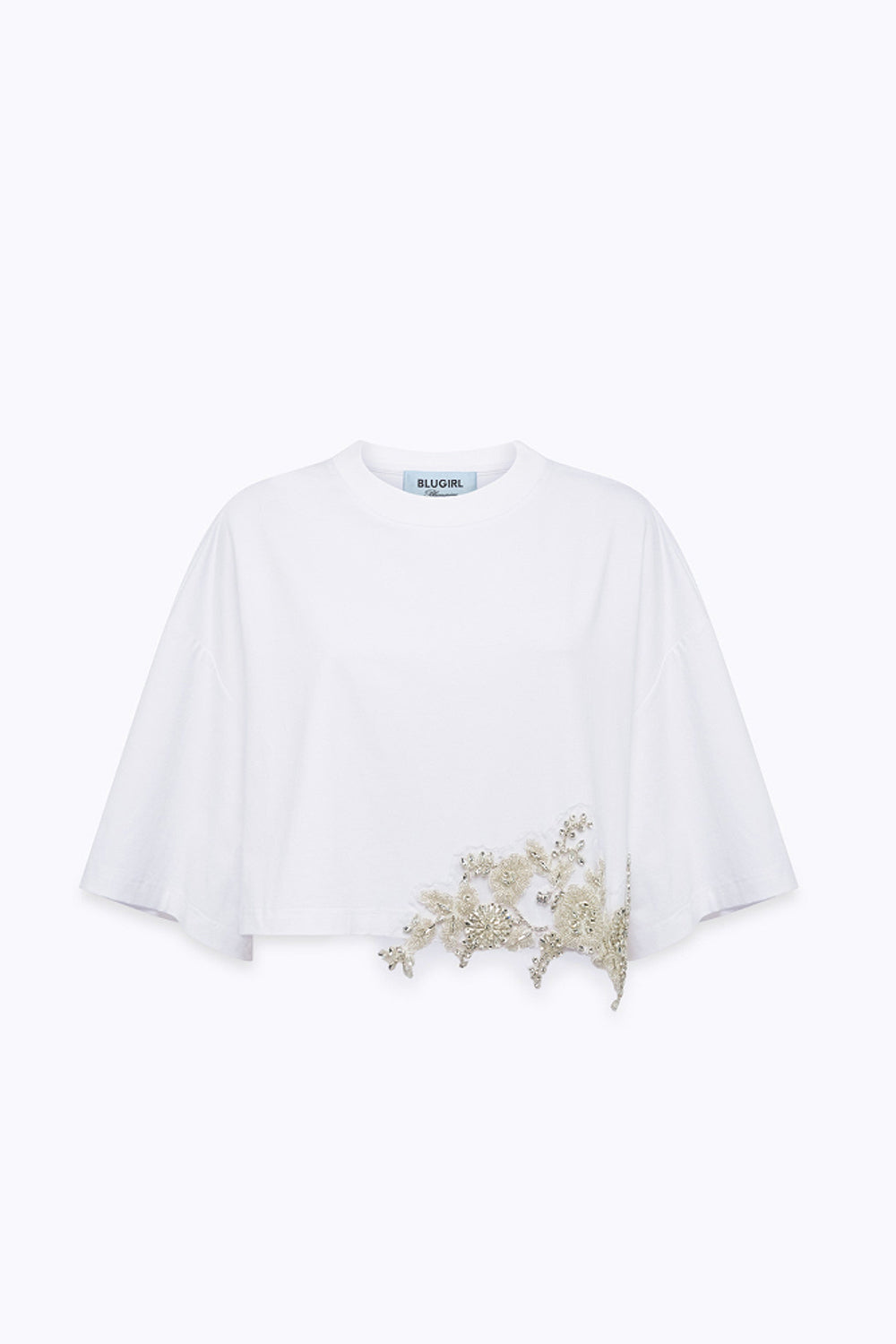 T-SHIRT IN JERSEY CON PATCH CRISTALLI RA6153 JS00310601 Blugirl