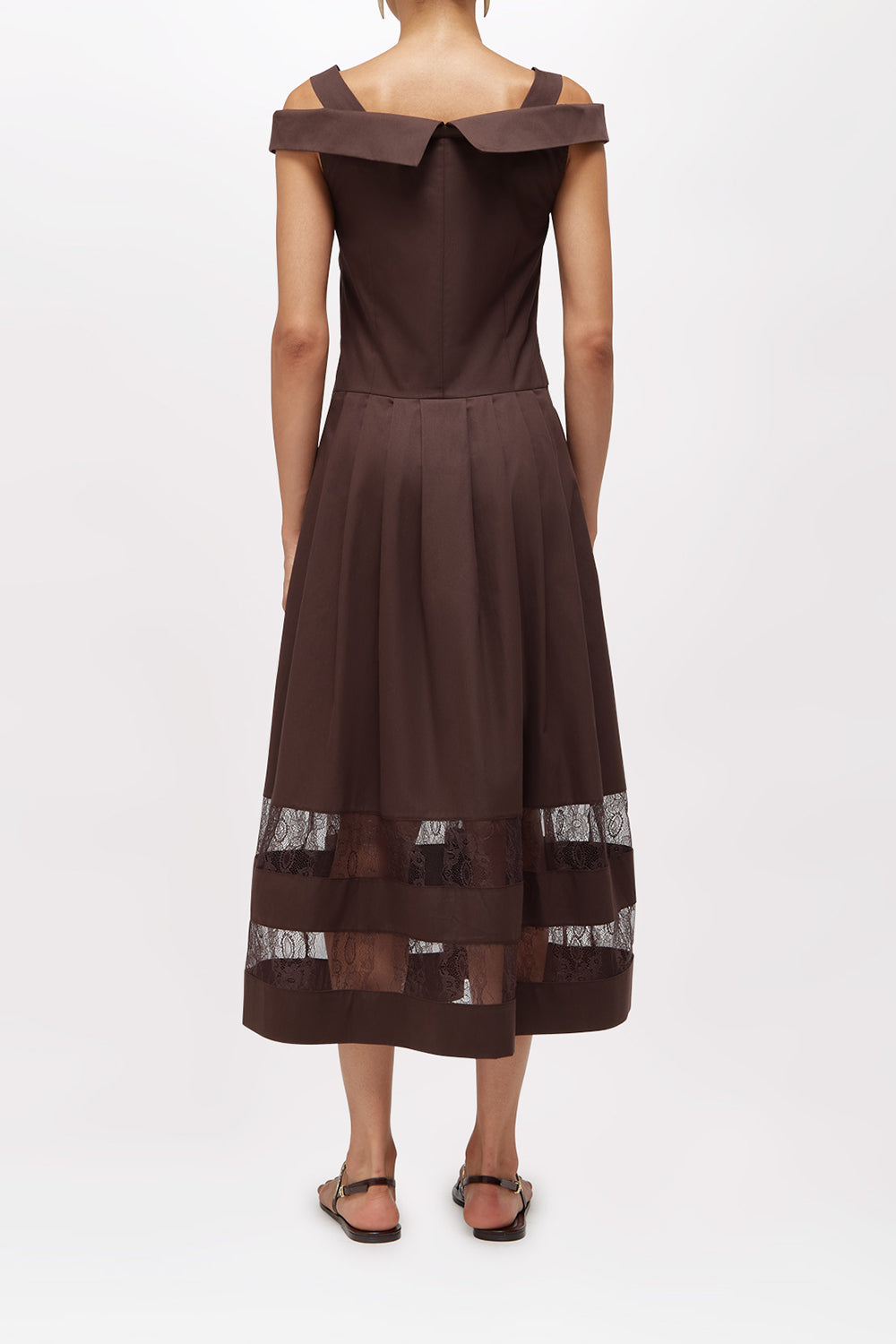 ABITO MIDI IN COTONE E PIZZO RA6154 T544A90913 Blugirl