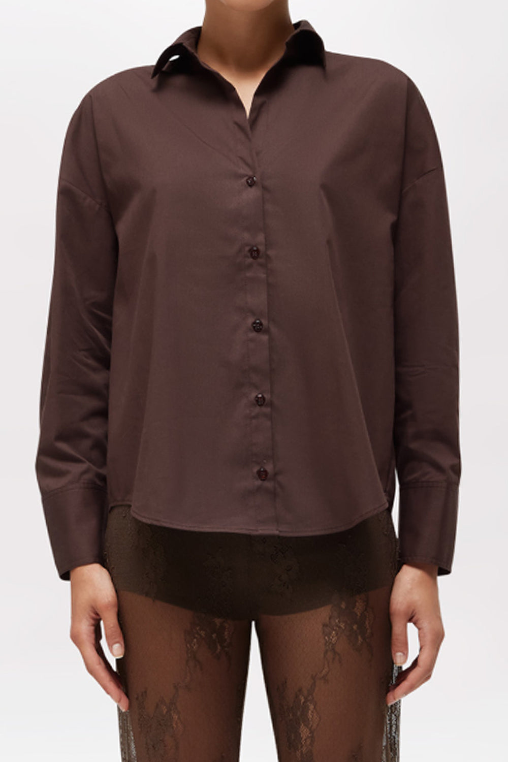 CAMICIA IN POPELINE CON PIZZO RA6162 T544A90913 Blugirl