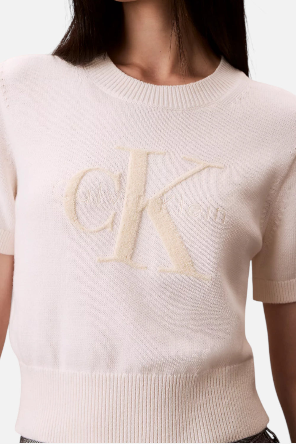 T-shirt Donna Calvin Klein con Grafica Monologo e Design Minimal LV044E306G /YBH Calvin Klein