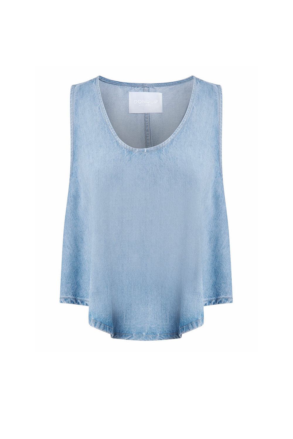 Top cropped in denim fisso lyocell DC454 DF0266D-MC6800 Dondup