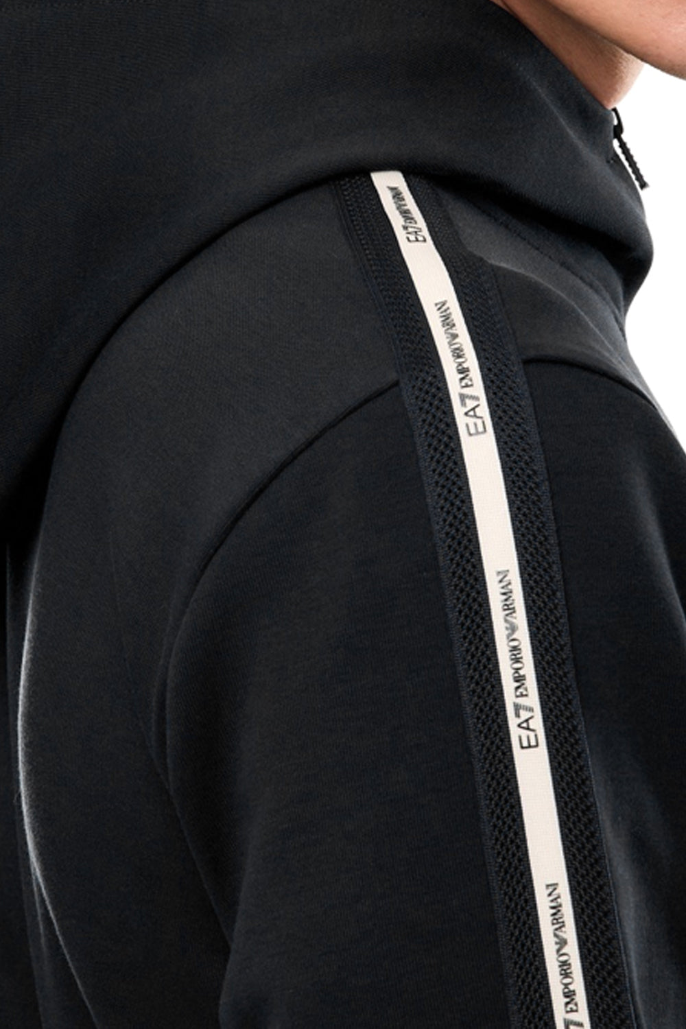 Felpa con cappuccio Logo Series in interlok di misto cotone 7M001480 AF12660UC001 EA7 Emporio Armani