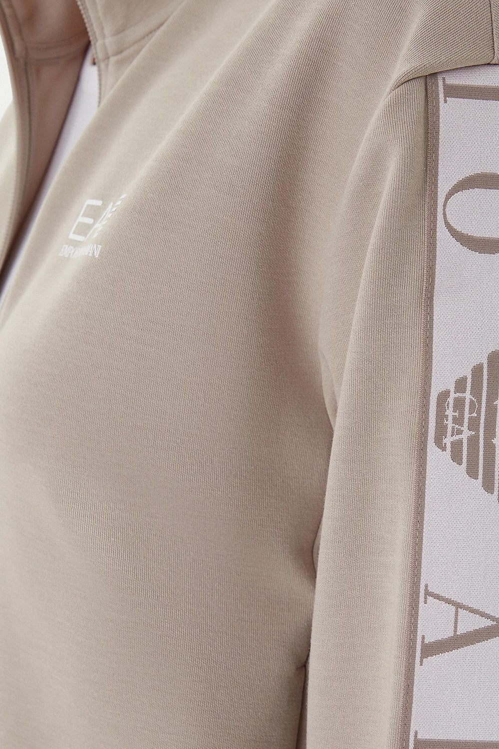Felpa con zip Dynamic Athlete in tessuto tecnico Natural VENTUS7 ASV 7W001152 AF12501U6225 EA7 Emporio Armani