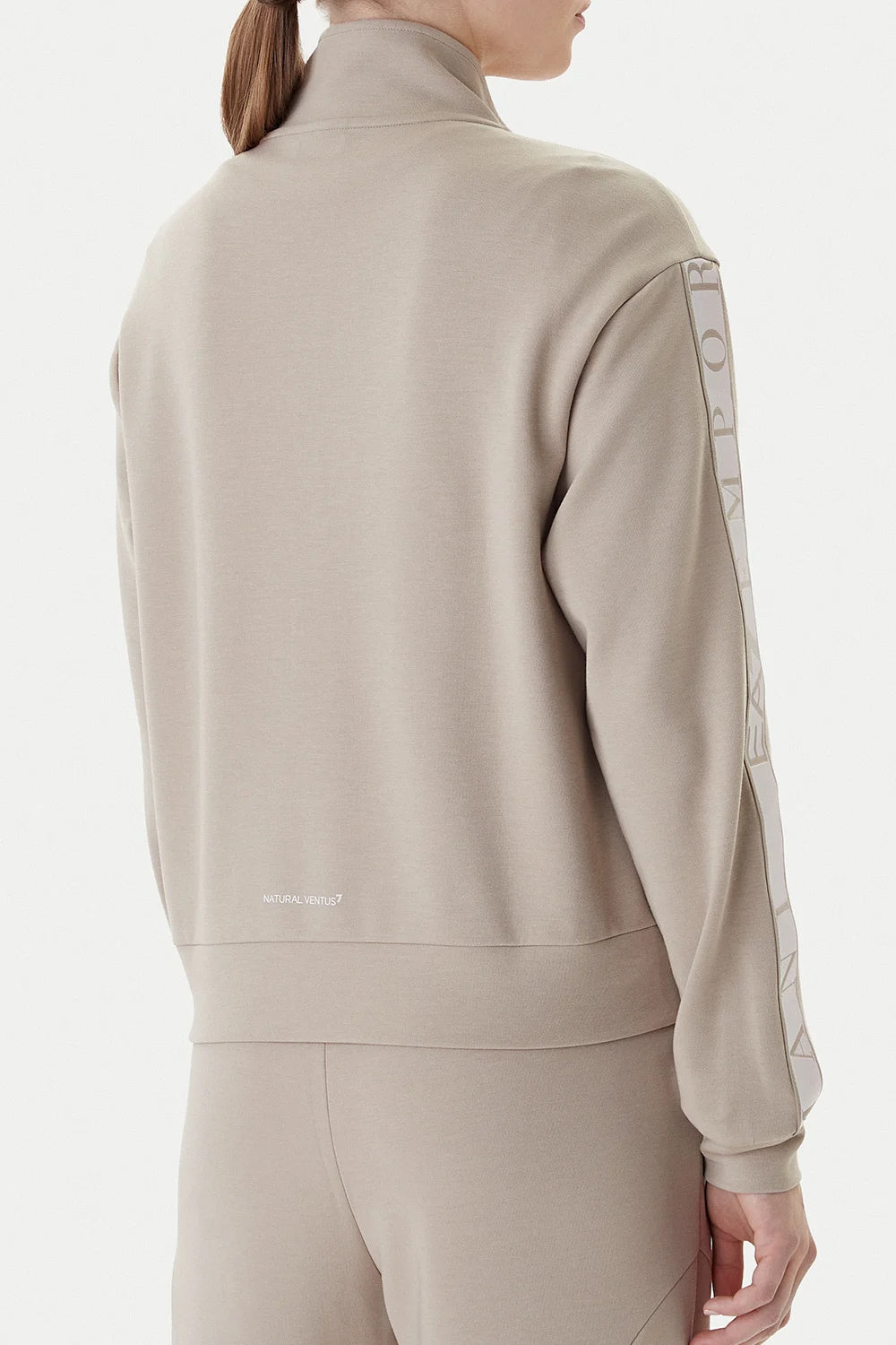 Felpa con zip Dynamic Athlete in tessuto tecnico Natural VENTUS7 ASV 7W001152 AF12501U6225 EA7 Emporio Armani