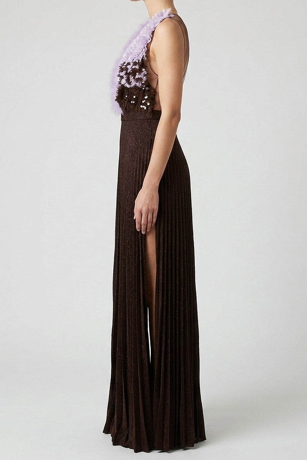 abito lungo Red Carpet tulle jersey ABR44 62E2FA8 Elisabetta Franchi