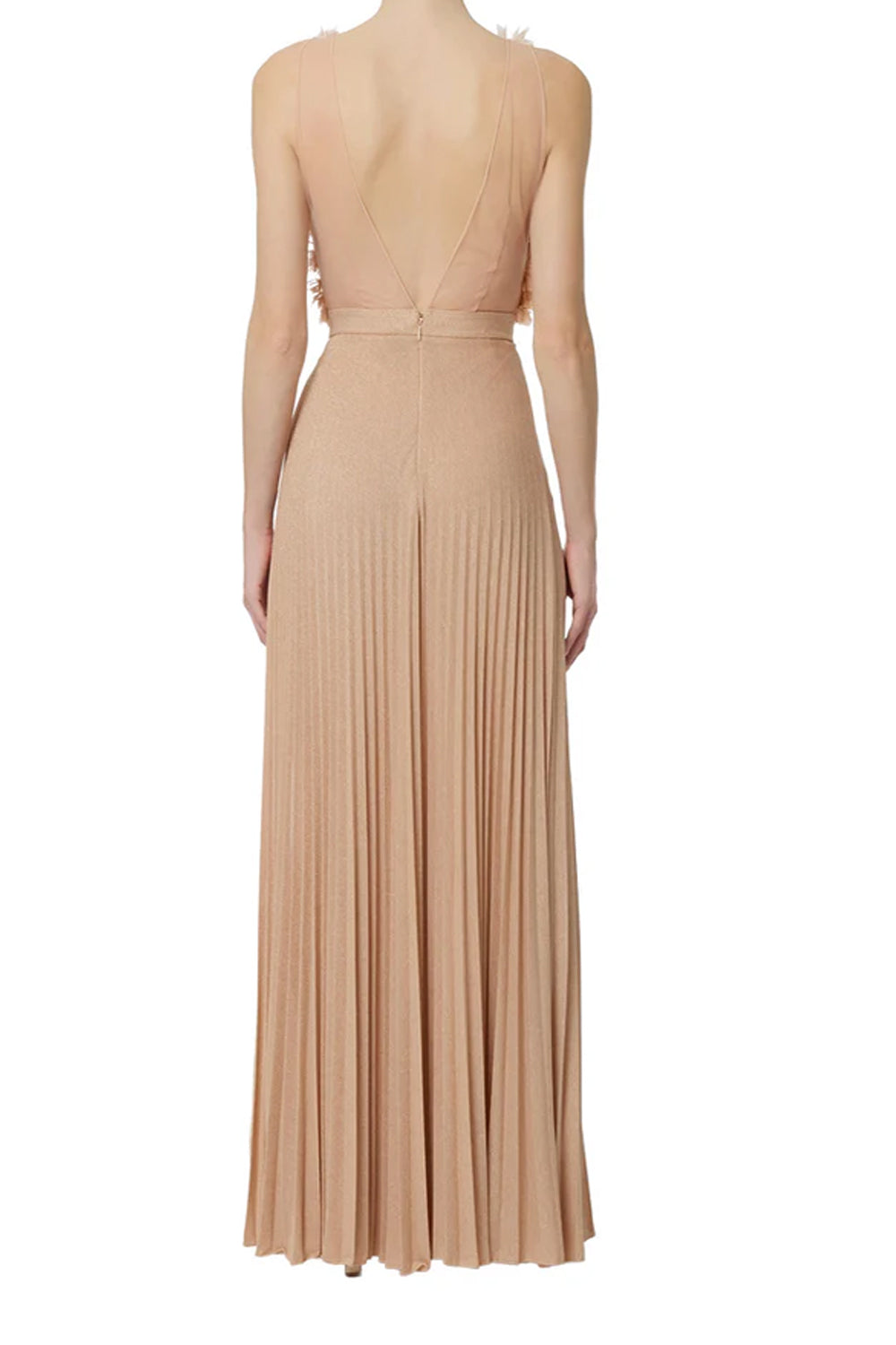 Vestito Lungo con Top in Tulle e Petali 3D ABR44 62E2X81 Elisabetta Franchi