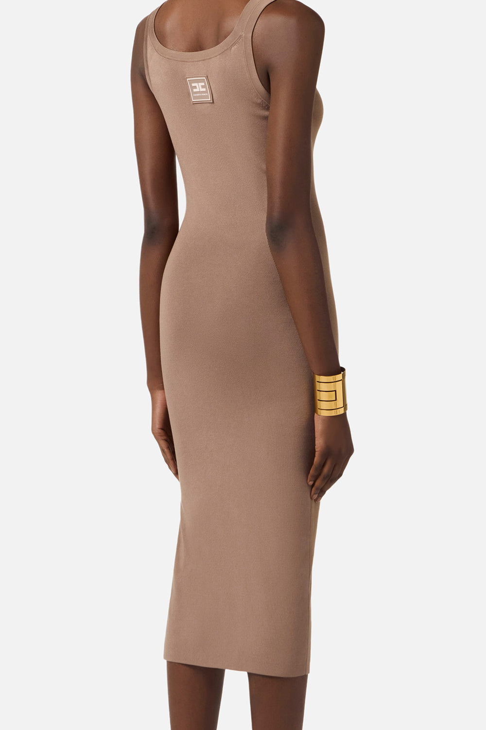 Abito in maglia con bande in viscosa lucida AM03S 61E2727 Elisabetta Franchi
