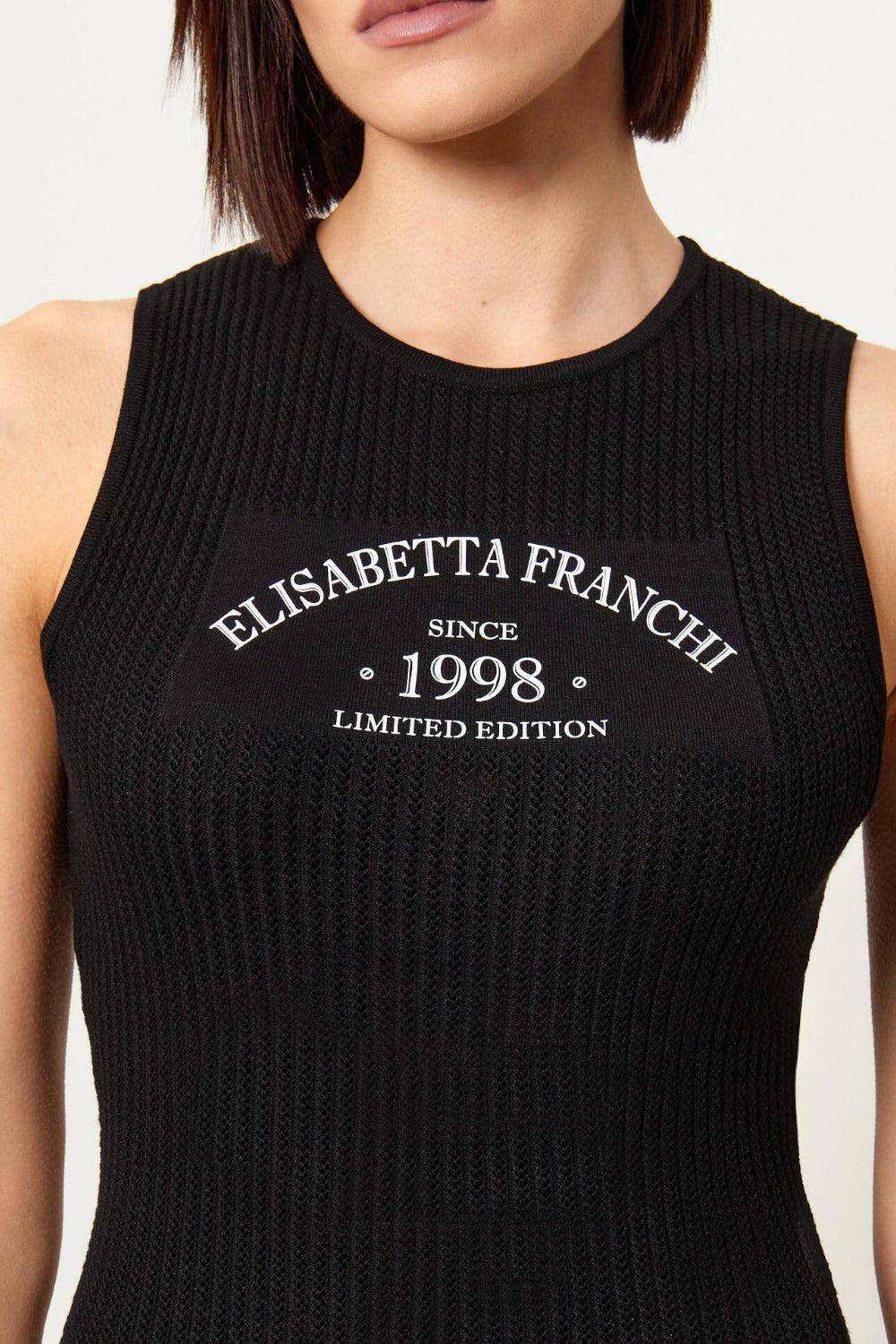 Abito in maglia con logo stampato AM07Q 61E2110 Elisabetta Franchi