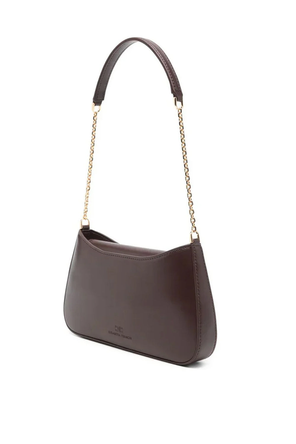 Borsa Elisabetta Franchi a Spalla con Tracolla in Metallo e Logo Dorato BS93A 61E2644 Elisabetta Franchi