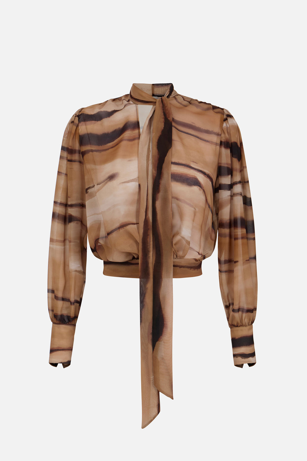 Blusa in chiffon con stampa tigre<BR/> CA160 62E2470 Elisabetta Franchi