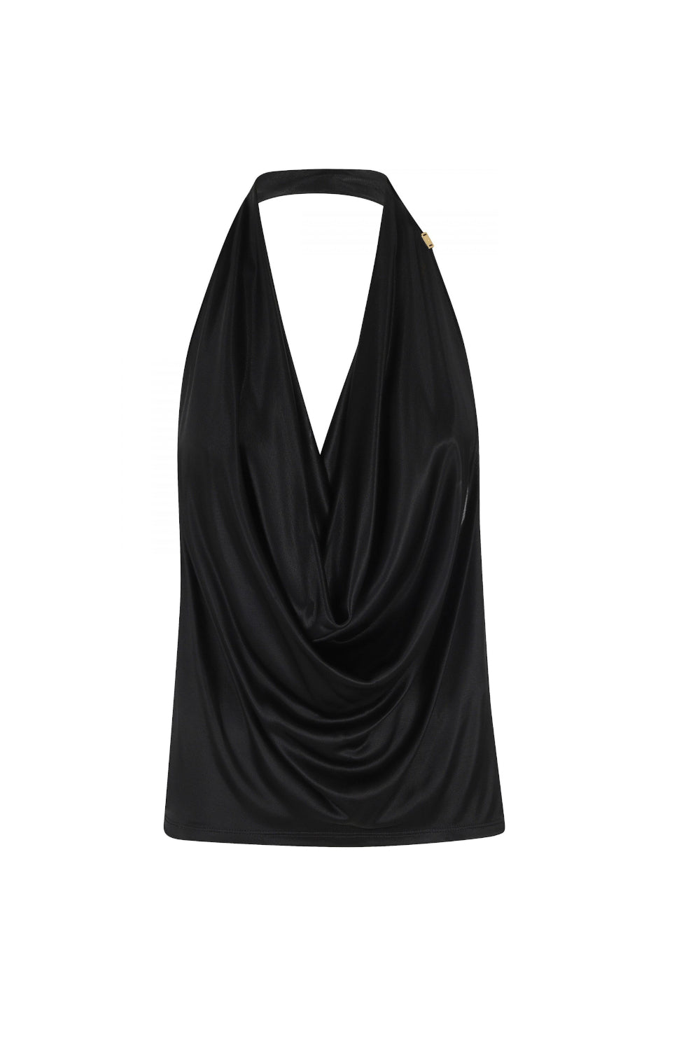 Top Elisabetta Franchi in Jersey di Viscosa Lucida con Scollo a Gronda<BR/> CN008 61E2110 Elisabetta Franchi
