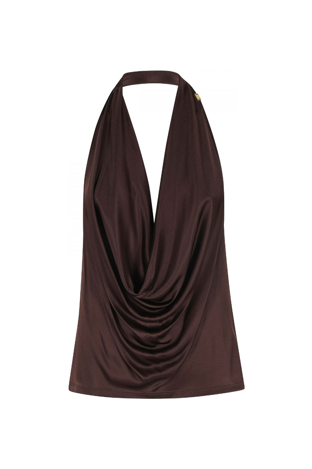 Top Elisabetta Franchi in Jersey di Viscosa Lucida con Scollo a Gronda<BR/> CN008 61E2644 Elisabetta Franchi