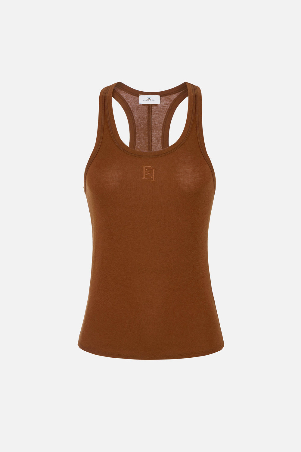 Top Elisabetta Franchi in Maglia Fine Elasticizzata con Lyocell CN77B 61E2600 Elisabetta Franchi