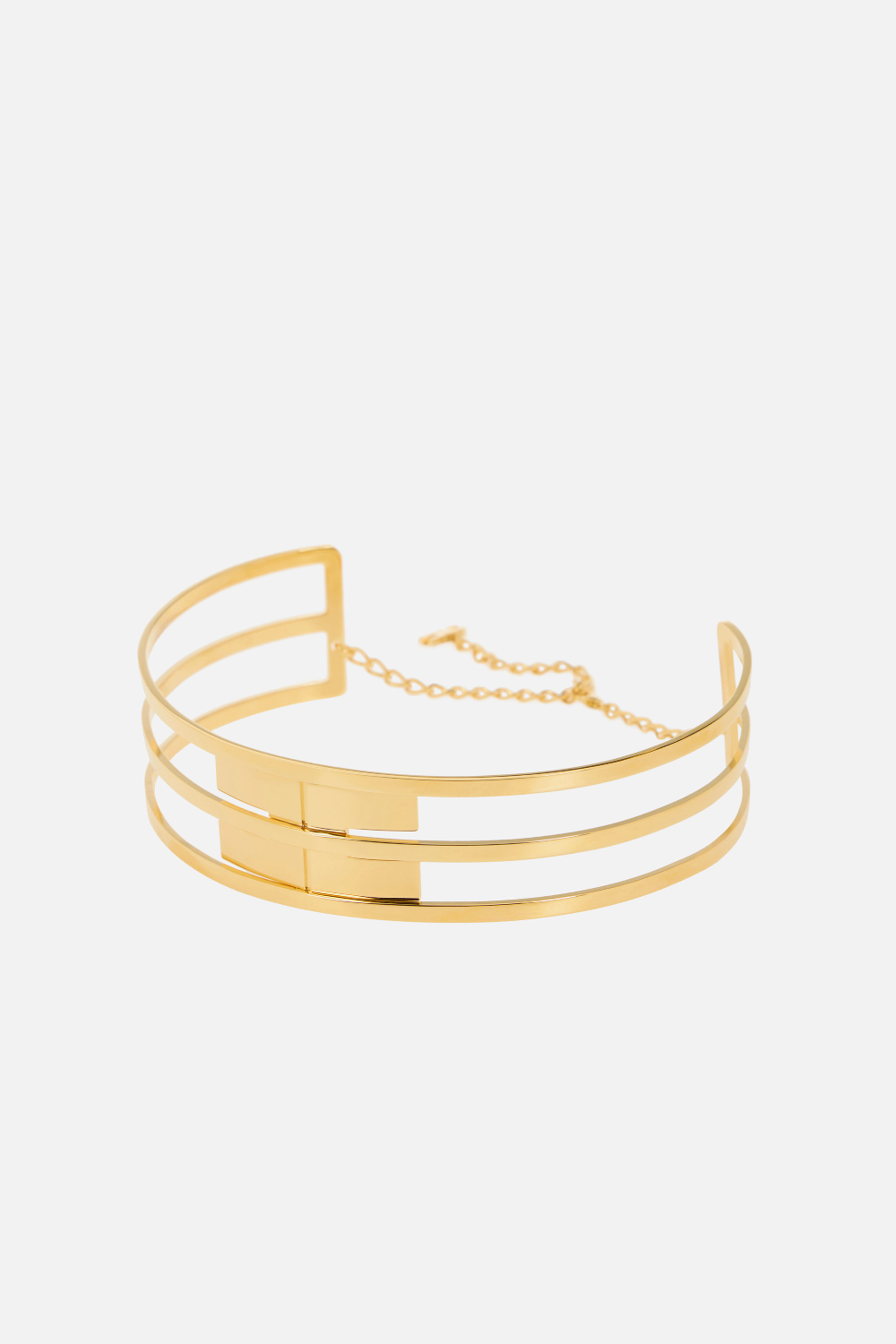 Collana Elisabetta Franchi in Metallo Dorato con Design a Fasce e Logo CO37B 61E2U95 Elisabetta Franchi