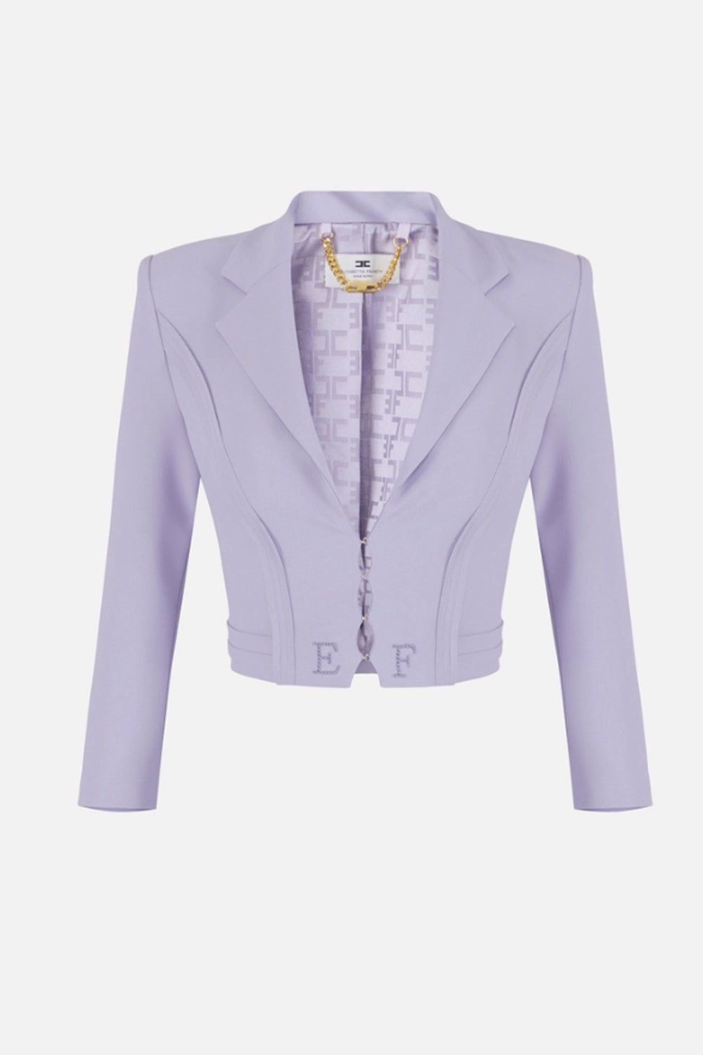 Giacca corta in doppio crêpe stretch GI222 61E2EV7 Elisabetta Franchi