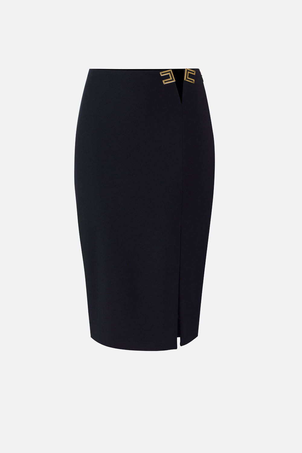 Gonna Midi Elisabetta Franchi in Doppio Crêpe Stretch con Spacco Laterale GO147 61E2110 Elisabetta Franchi