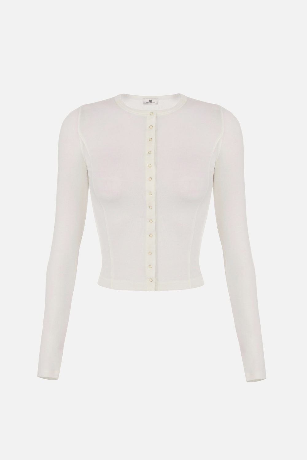 Cardigan Elisabetta Franchi in Jersey Leggero con Girocollo e Logo Ricamato MD95B 61E2360 Elisabetta Franchi
