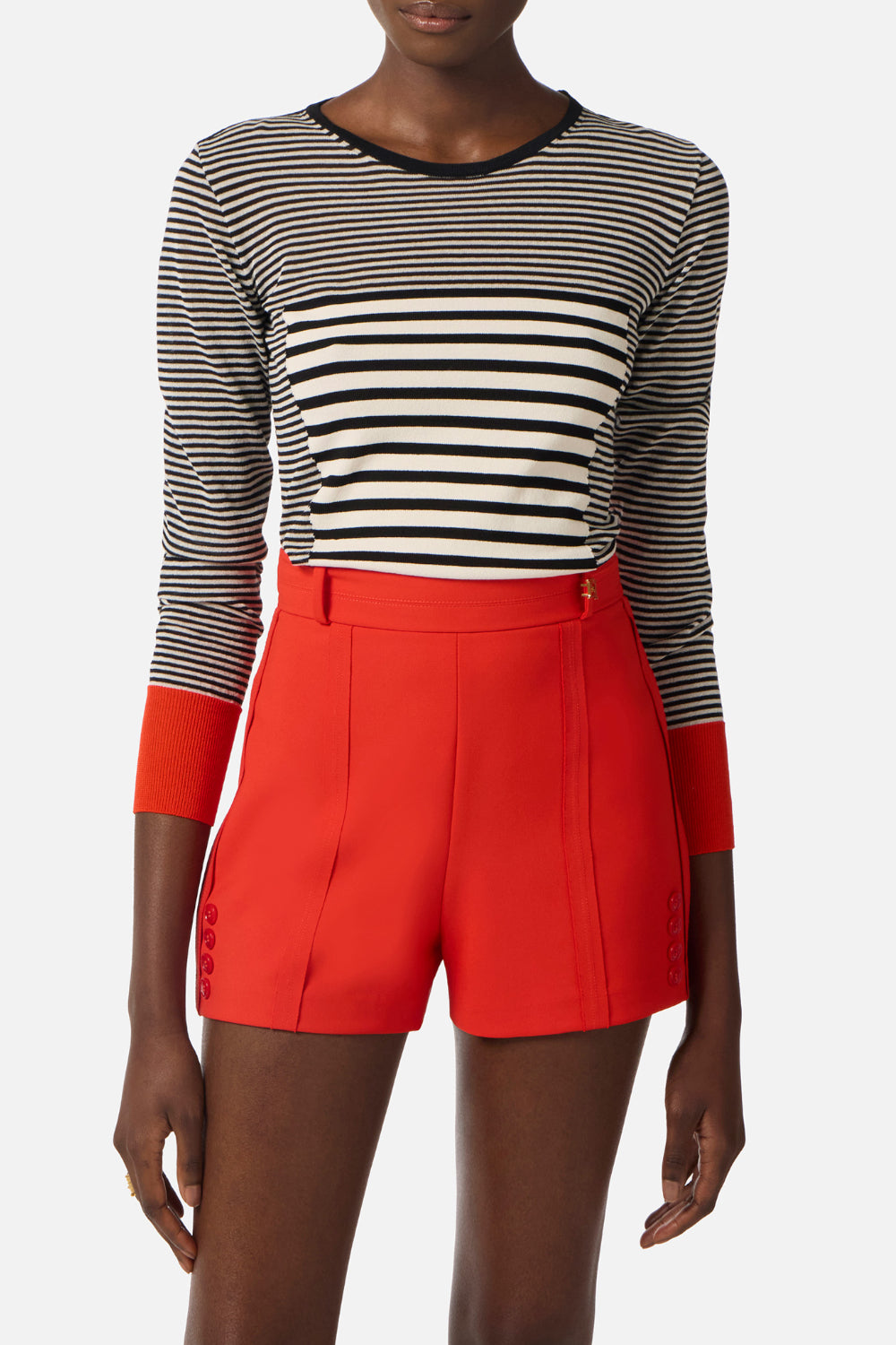 Maglia Elisabetta Franchi a Righe con Giochi di Trasparenza MK64T 61E2Y78 Elisabetta Franchi