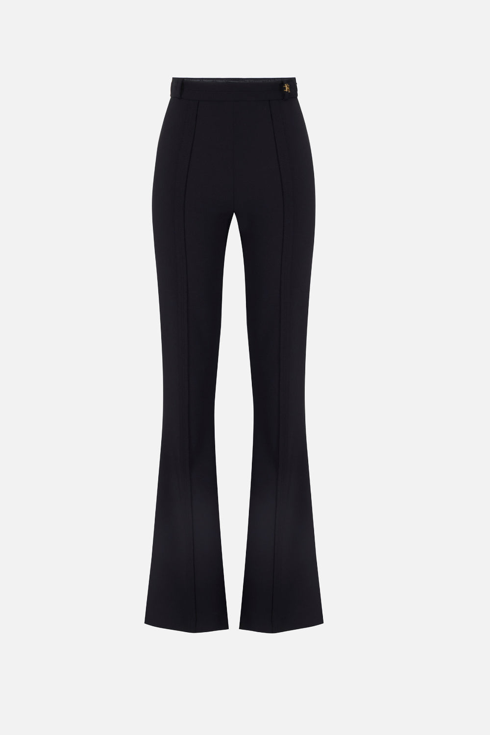 Pantaloni Elisabetta Franchi Essential in Doppio Crêpe Stretch con Charm Logo PA169 61E2110 Elisabetta Franchi
