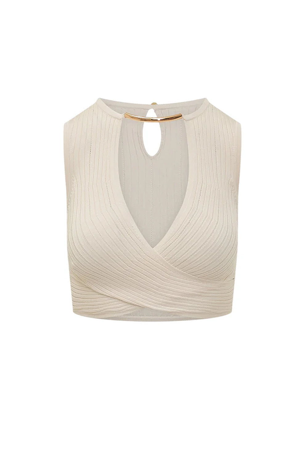 top in maglia con apertura al centro TK76S 61E3193 Elisabetta Franchi