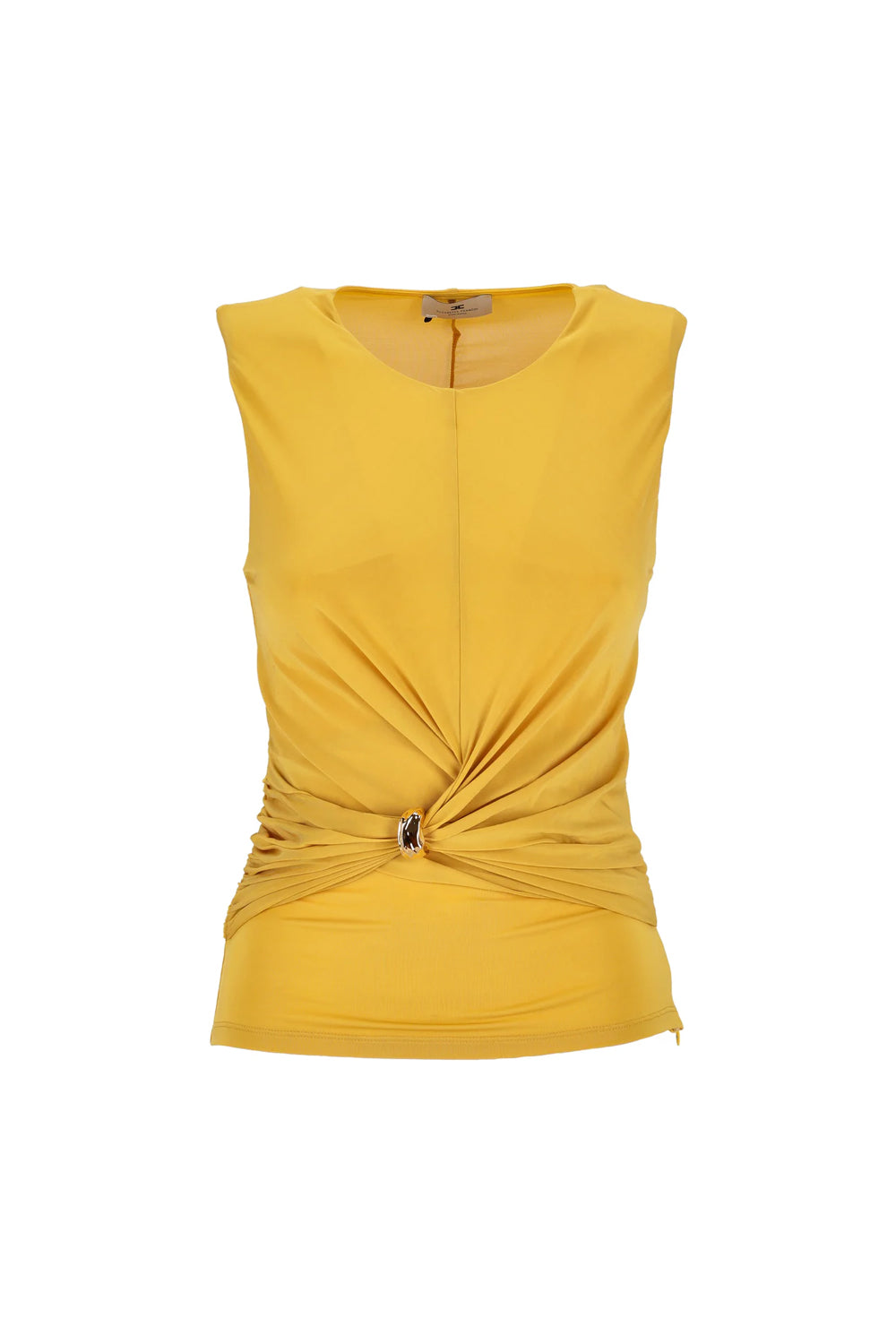 Top Elisabetta Franchi in Jersey con Drappeggio Centrale e Fermanodo Gioiello<BR/> TO037 61E2EV4 Elisabetta Franchi