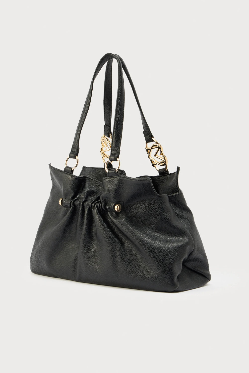Borsa a spalla Love Moschino nera con logo in metallo JC4009PP1O LB0000 Love Moschino