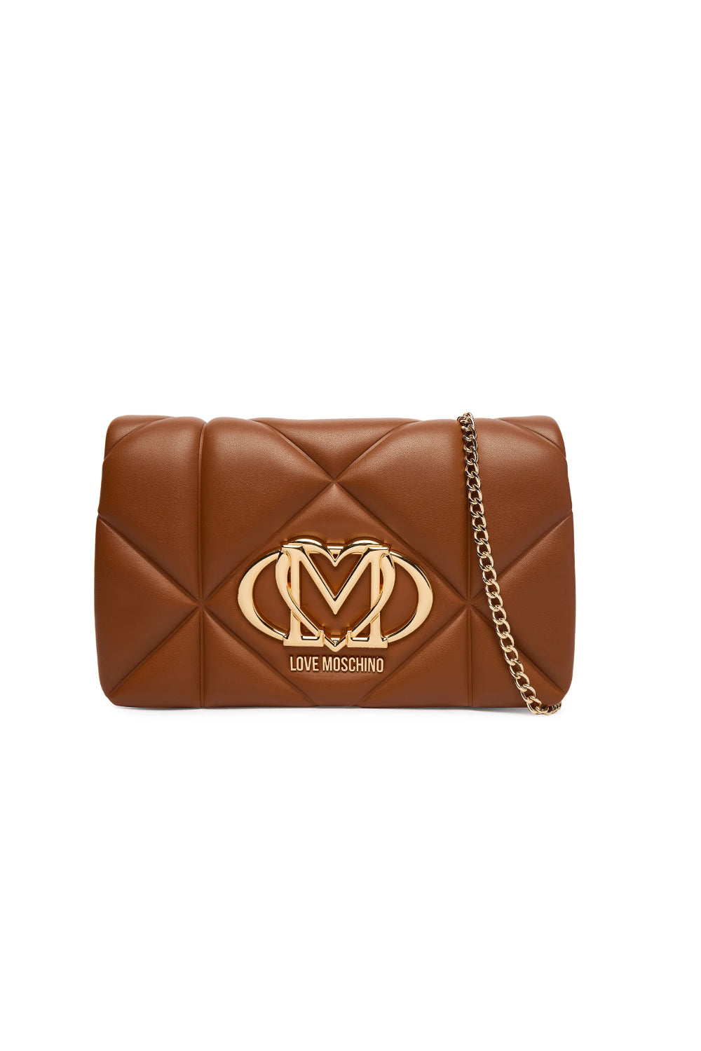 Borsa a tracolla Love Moschino trapuntata cuoio con logo cuore in metallo JC4043PP1O LC0200 Love Moschino