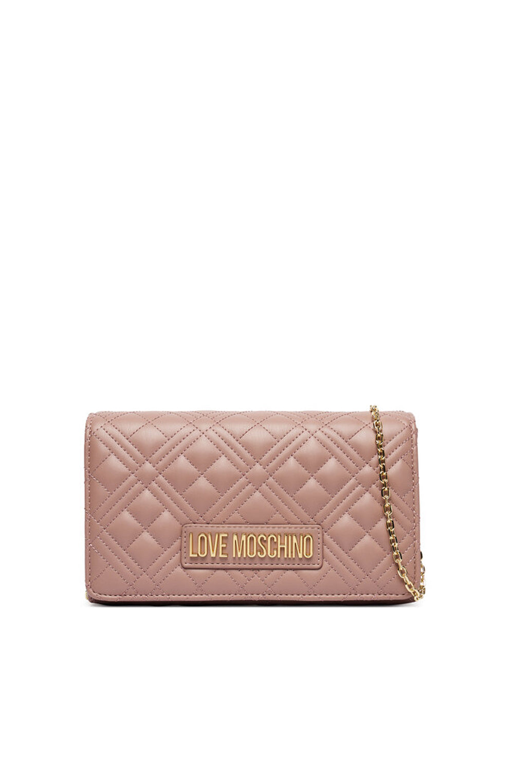 Pochette trapuntata Love Moschino con logo lettering oro e catena JC4079PP1O LA0600 Love Moschino