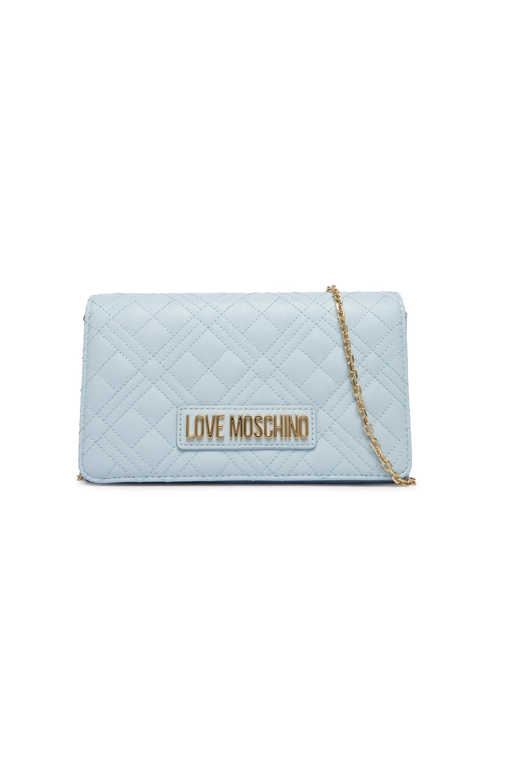 Pochette trapuntata Love Moschino con logo lettering oro e catena JC4079PP1O LA0701 Love Moschino