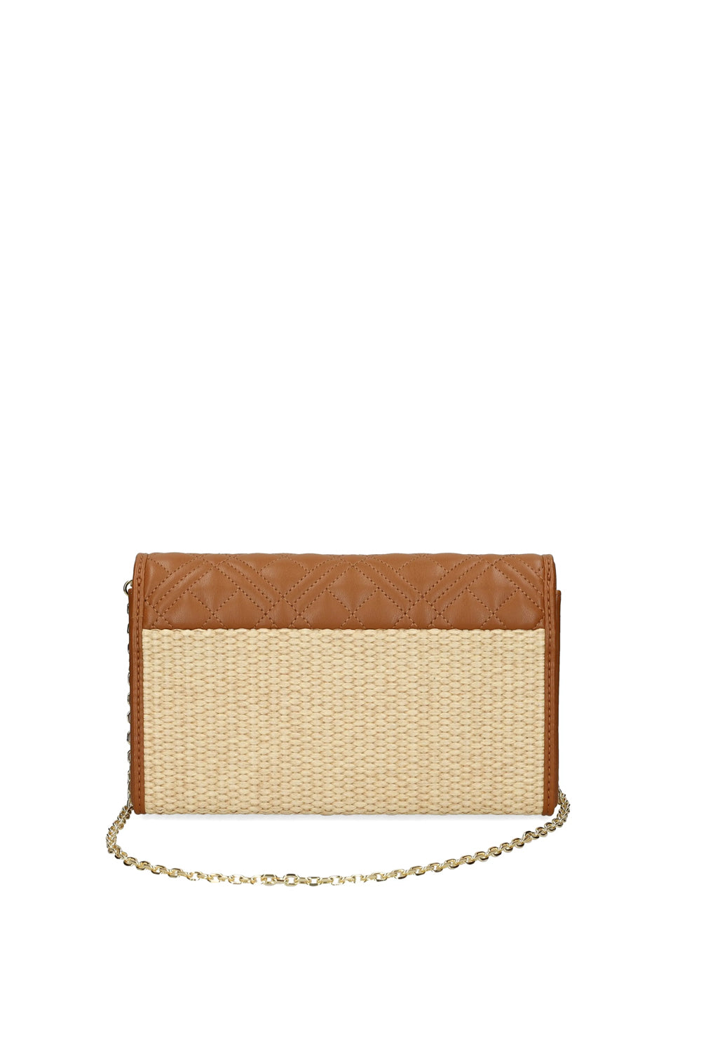 Borsa a Spalla Love Moschino in Rafia e Pelle con Tracolla a Catena JC4347PP0O KN210A Love Moschino
