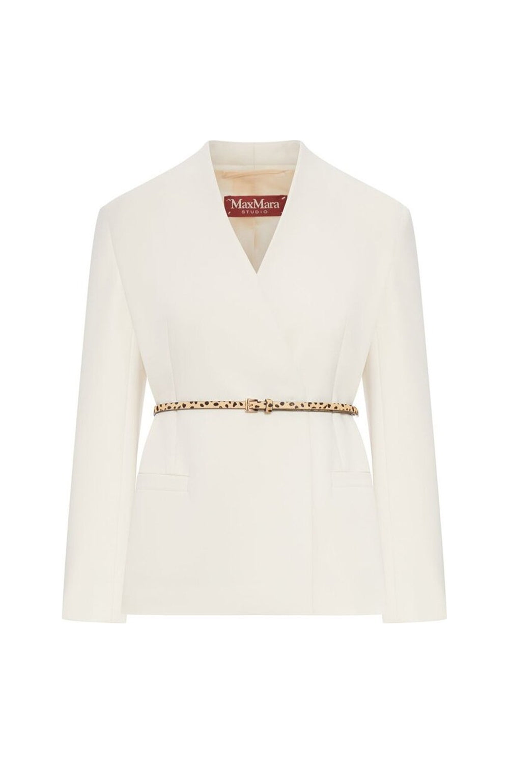 Giacca doppiopetto in cady con cintura MSTQUINOA 060BEIGE Max Mara Studio