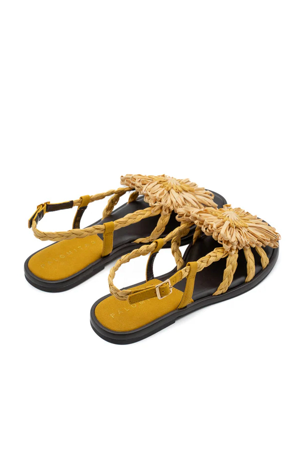 Sandalo basso in rafia 100% con decorazione floreale ALICIA /NATURAL Palomitas