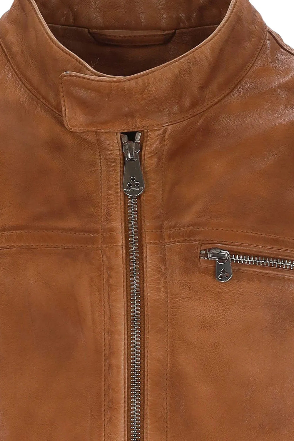Giacca Peuterey in Pelle con Zip e Tasca sul Petto PEU5412 99011855466 Peuterey