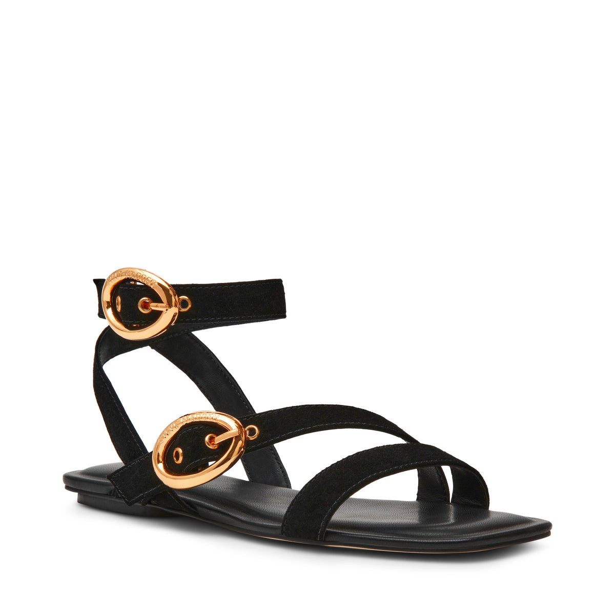 KARMIN - sandalo basso con fibbie KARMIN BLACK SUEDE Steve Madden