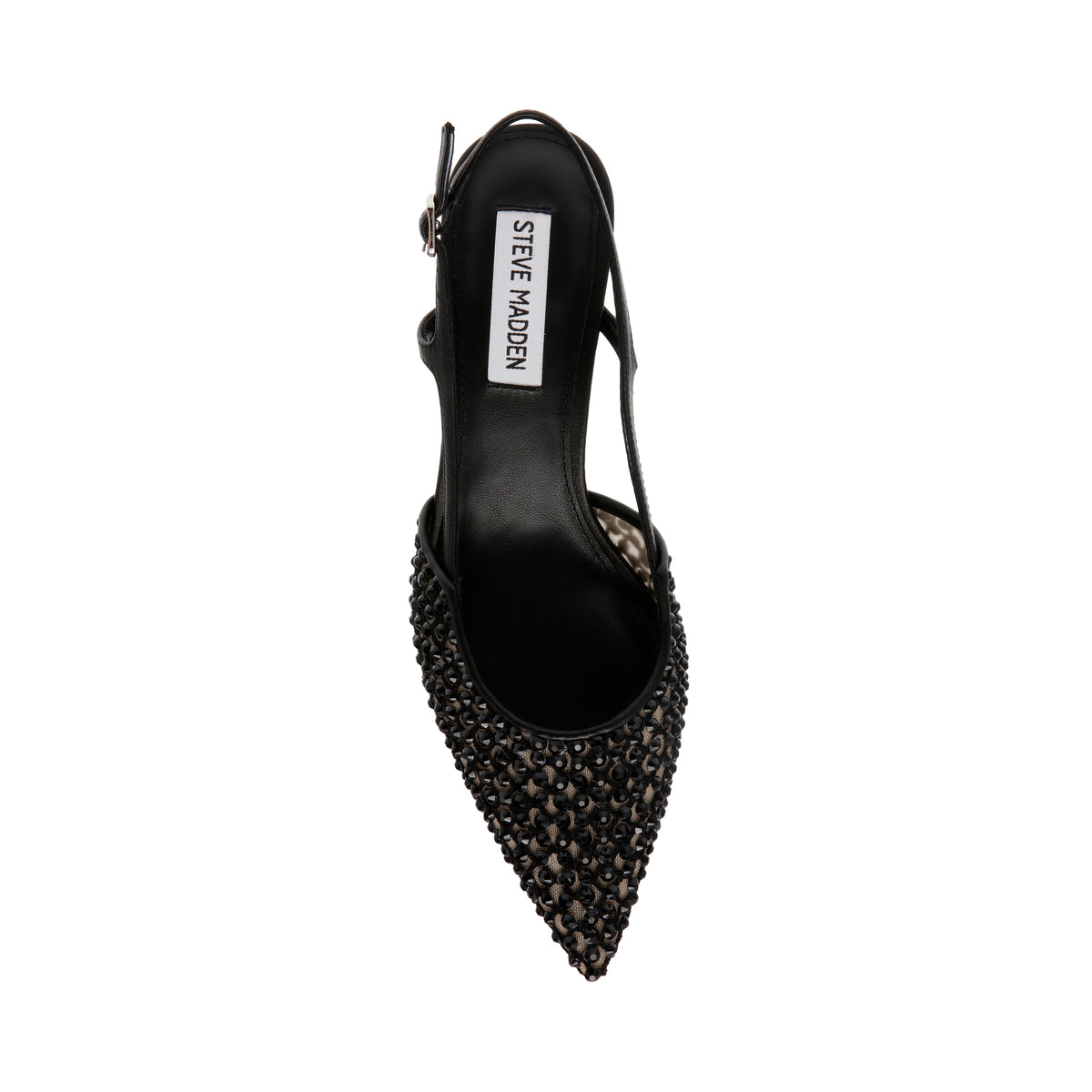 Décolleté Slingback con tacco basso LEGACI-MR BLACK RHINESTONE MESH Steve Madden