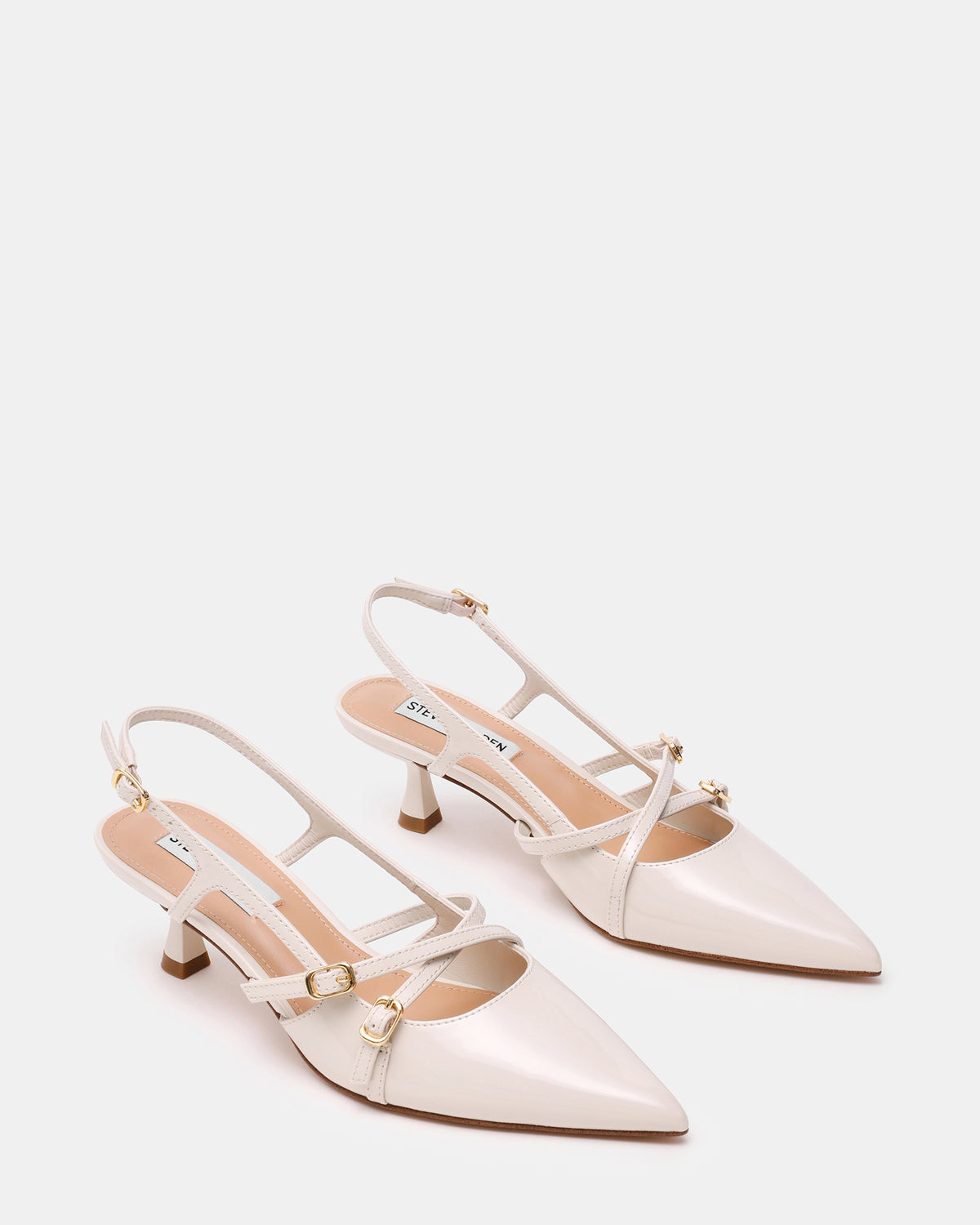 Décolleté Slingback con fibbie e tacco basso LINDALE IVY PEARL PATENT Steve Madden