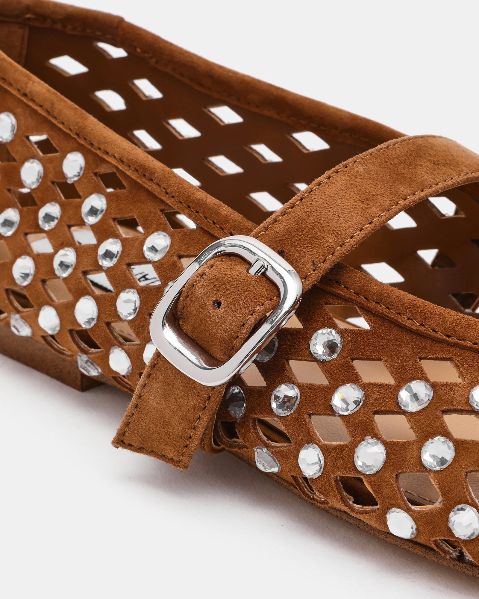 RERUN - ballerina con strass RERUN CHSNUT SUEDE Steve Madden