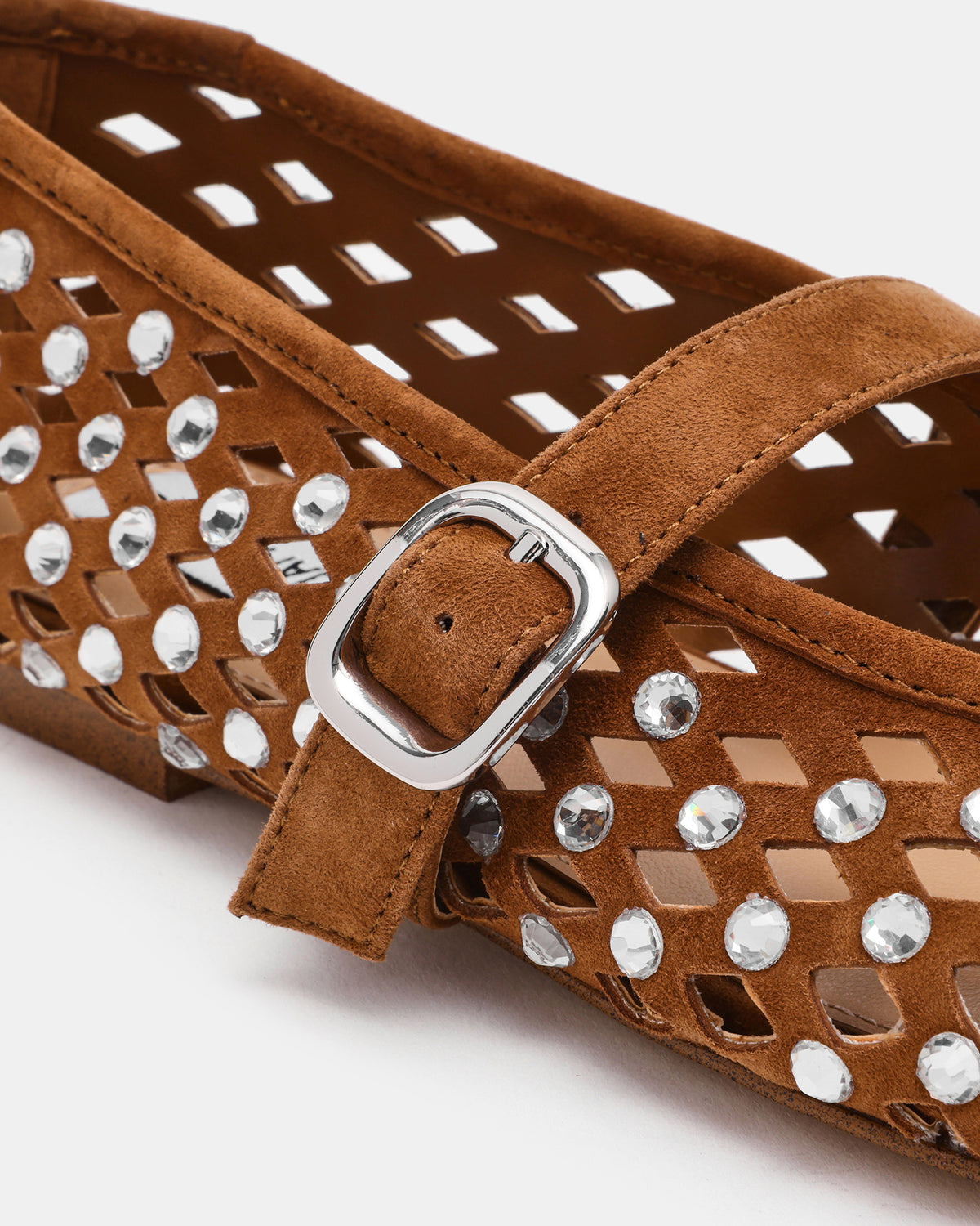 RERUN - ballerina con strass RERUN CHSNUT SUEDE Steve Madden