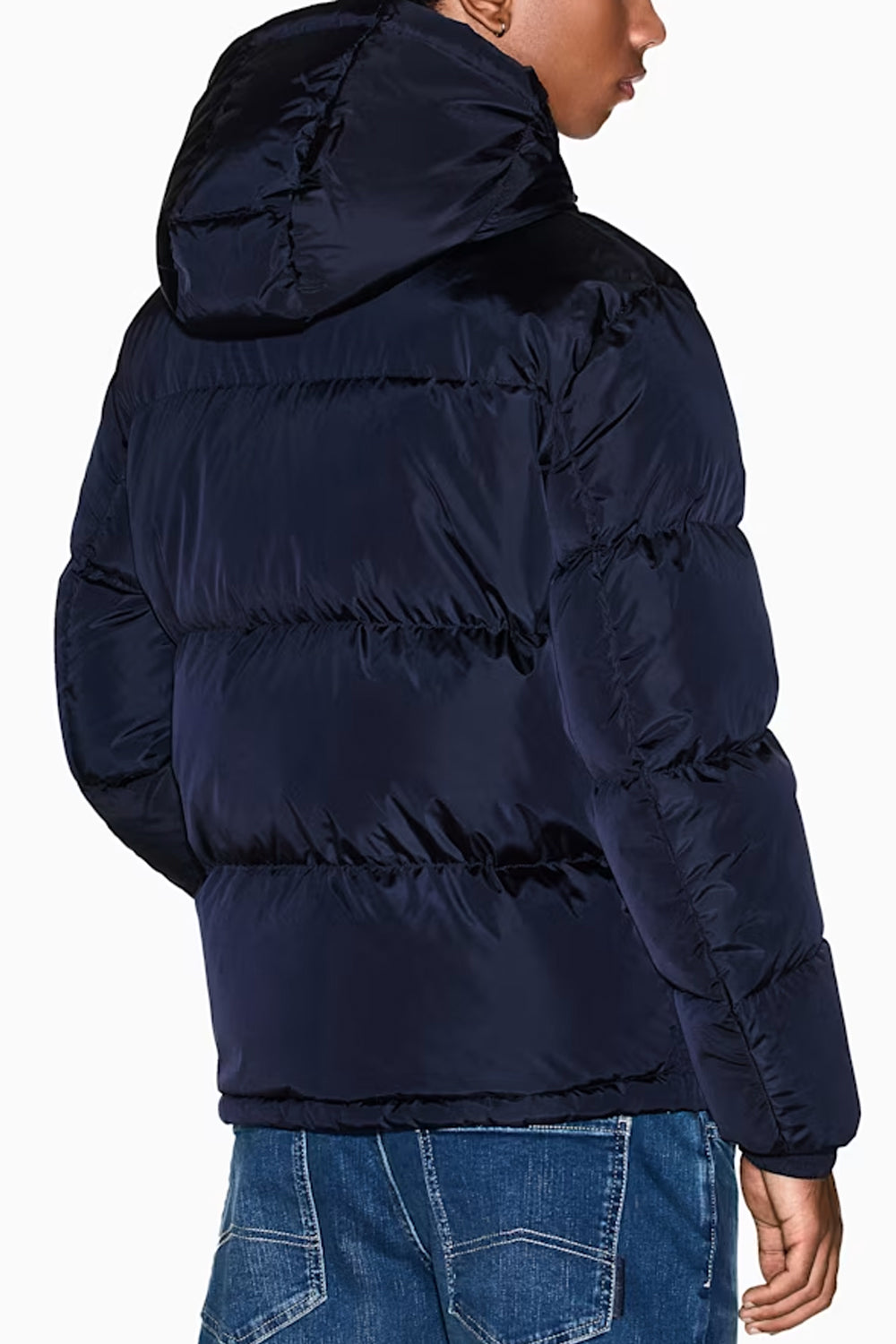 Piumino trapuntato in nylon lucido con cappuccio Icon XM000348 AF12286UB101 Armani Exchange