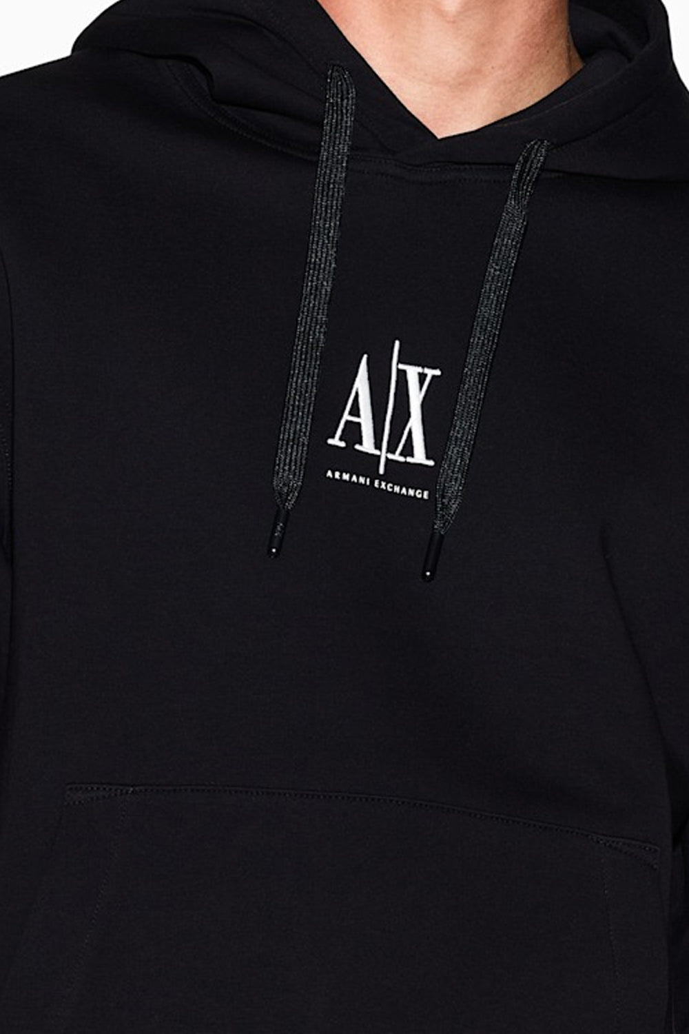 Felpa con cappuccio e tasca a marsupio con logo Icon XM000369 AF10818UC001 Armani Exchange