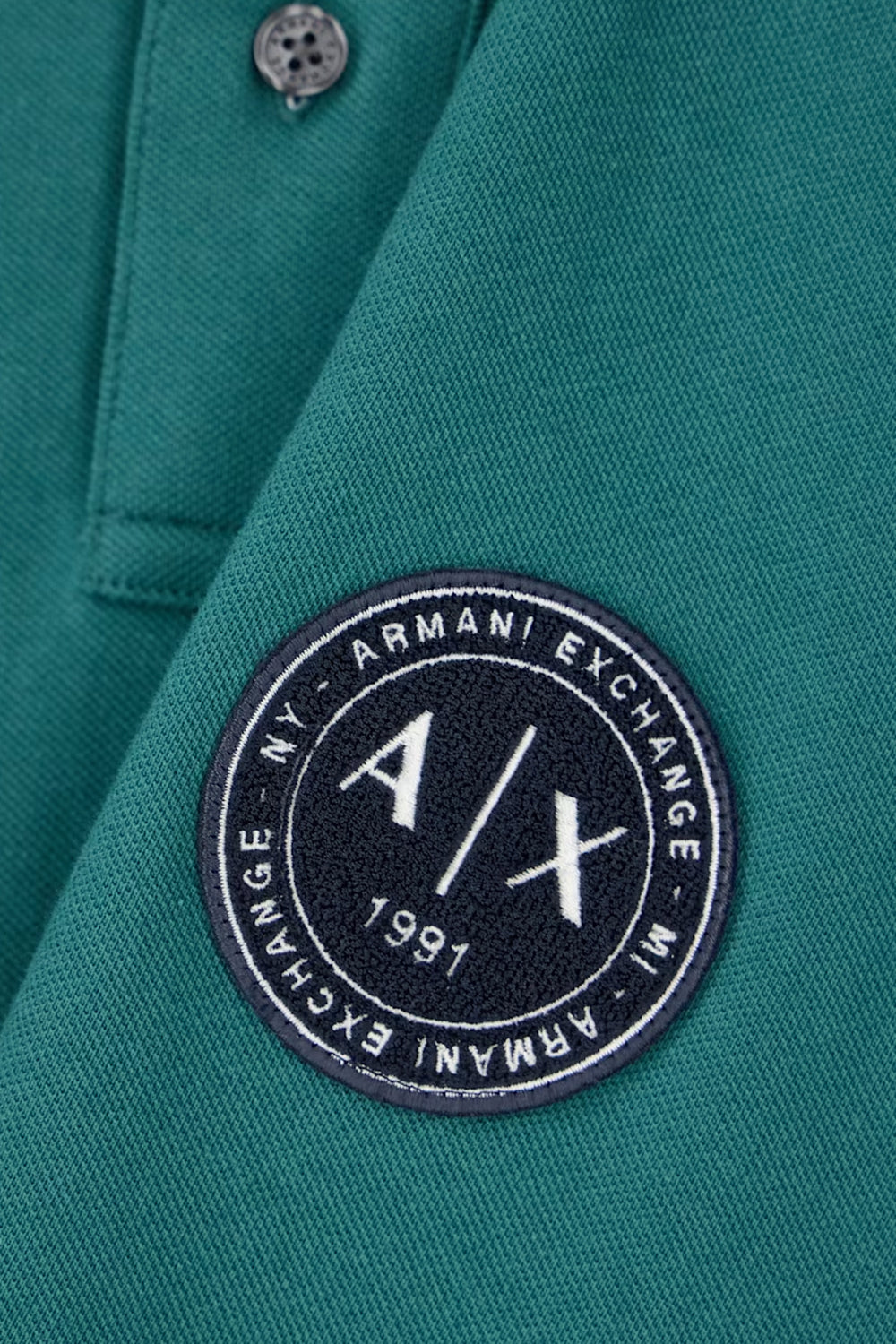 Polo vestibilità regular in piquet di cotone con patch logo XM002965 AF13026U7330 Armani Exchange