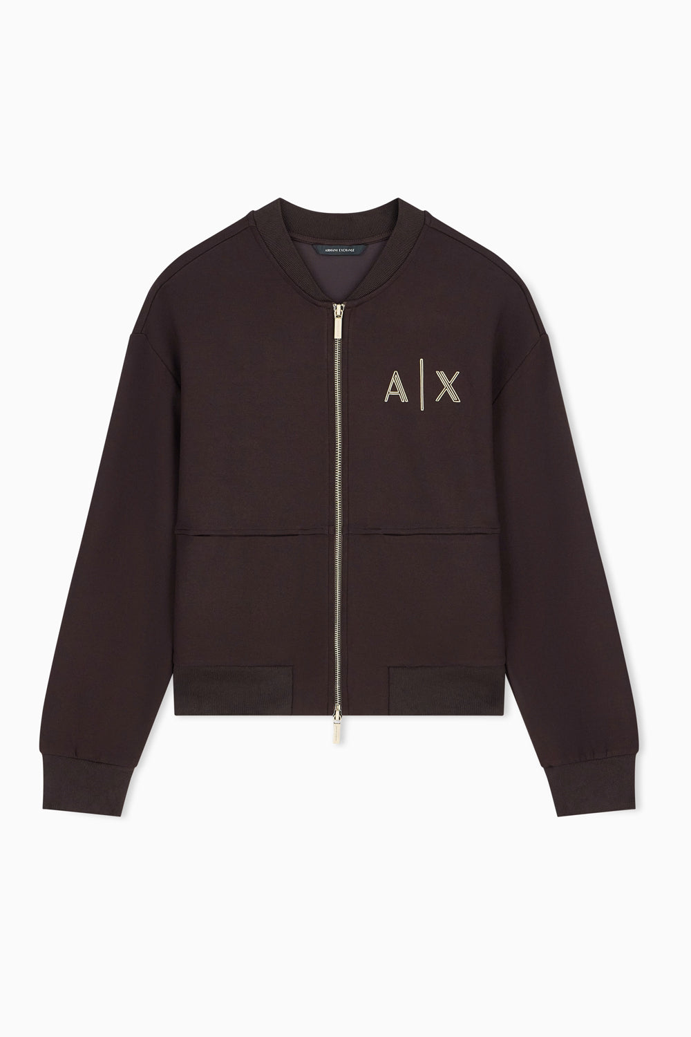 giubbotto bomber in scuba di viscosa stretch con zip metallizzata XW002670 AF24068U6032 Armani Exchange