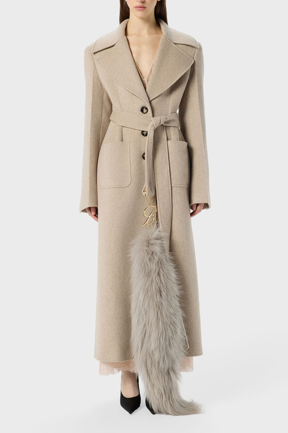cappotto con cintura RF6014 T901AD3105 Blumarine