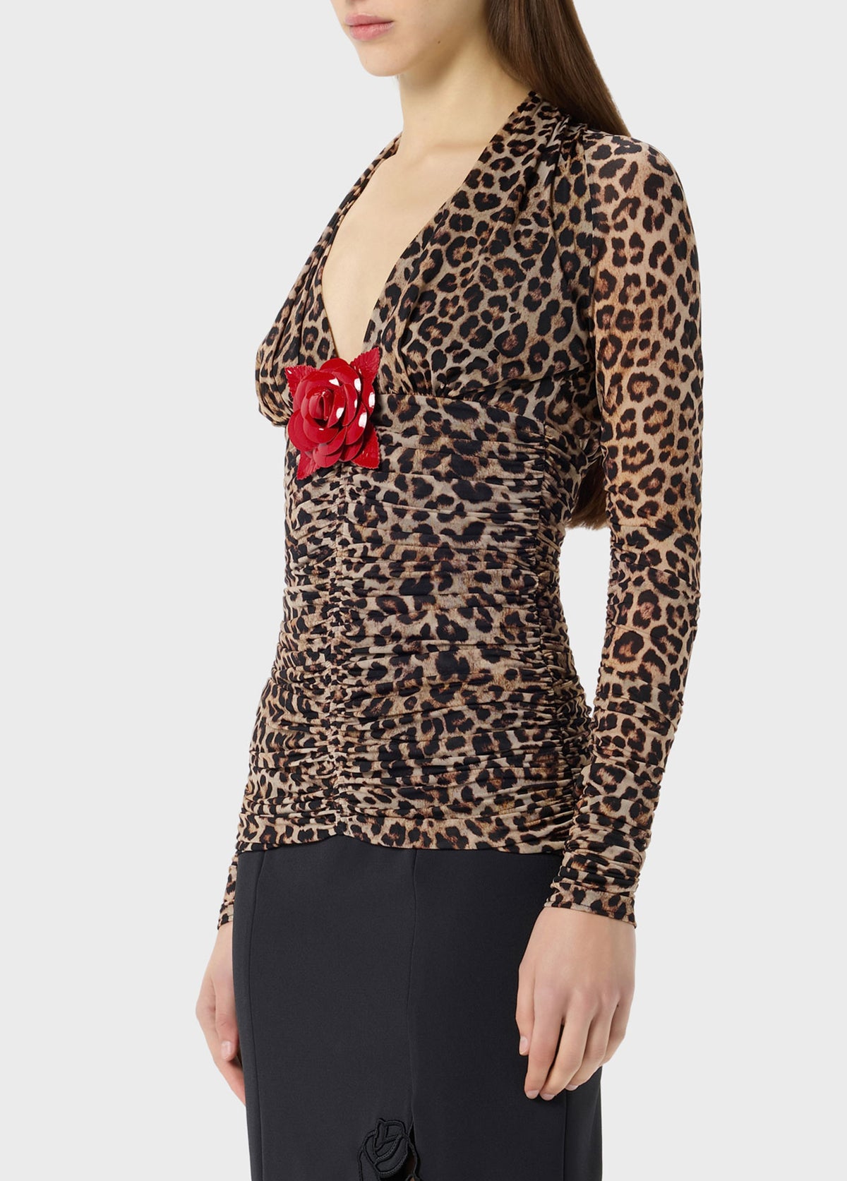 blusa leopardata RF6076 J1619L9655 Blumarine