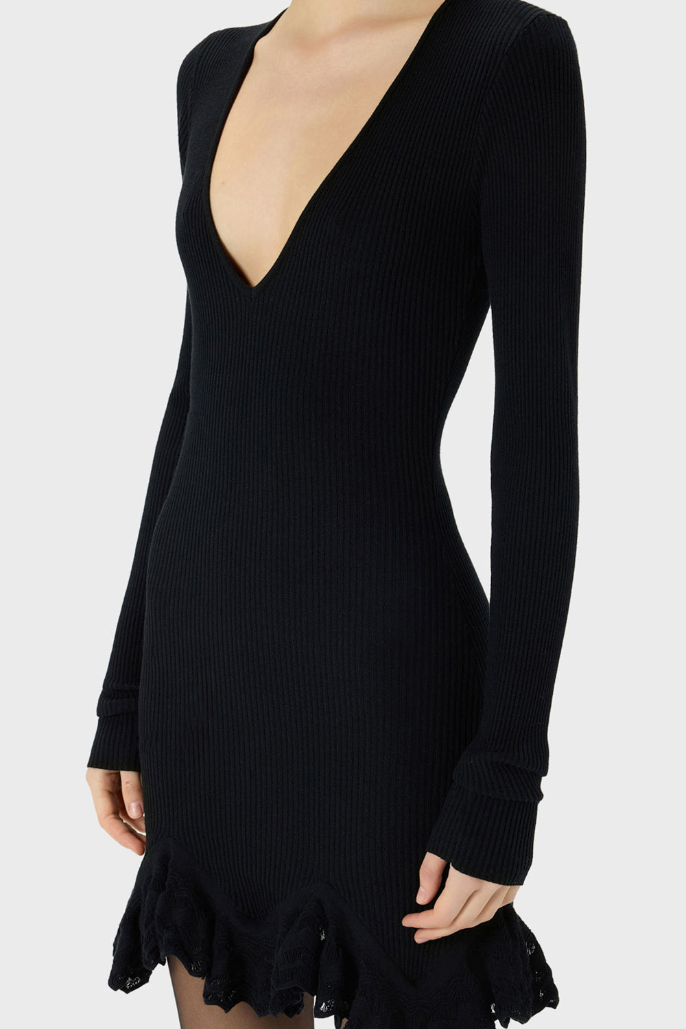 Abito in maglia con balza smerlata RF6158 MAB3322222 Blumarine