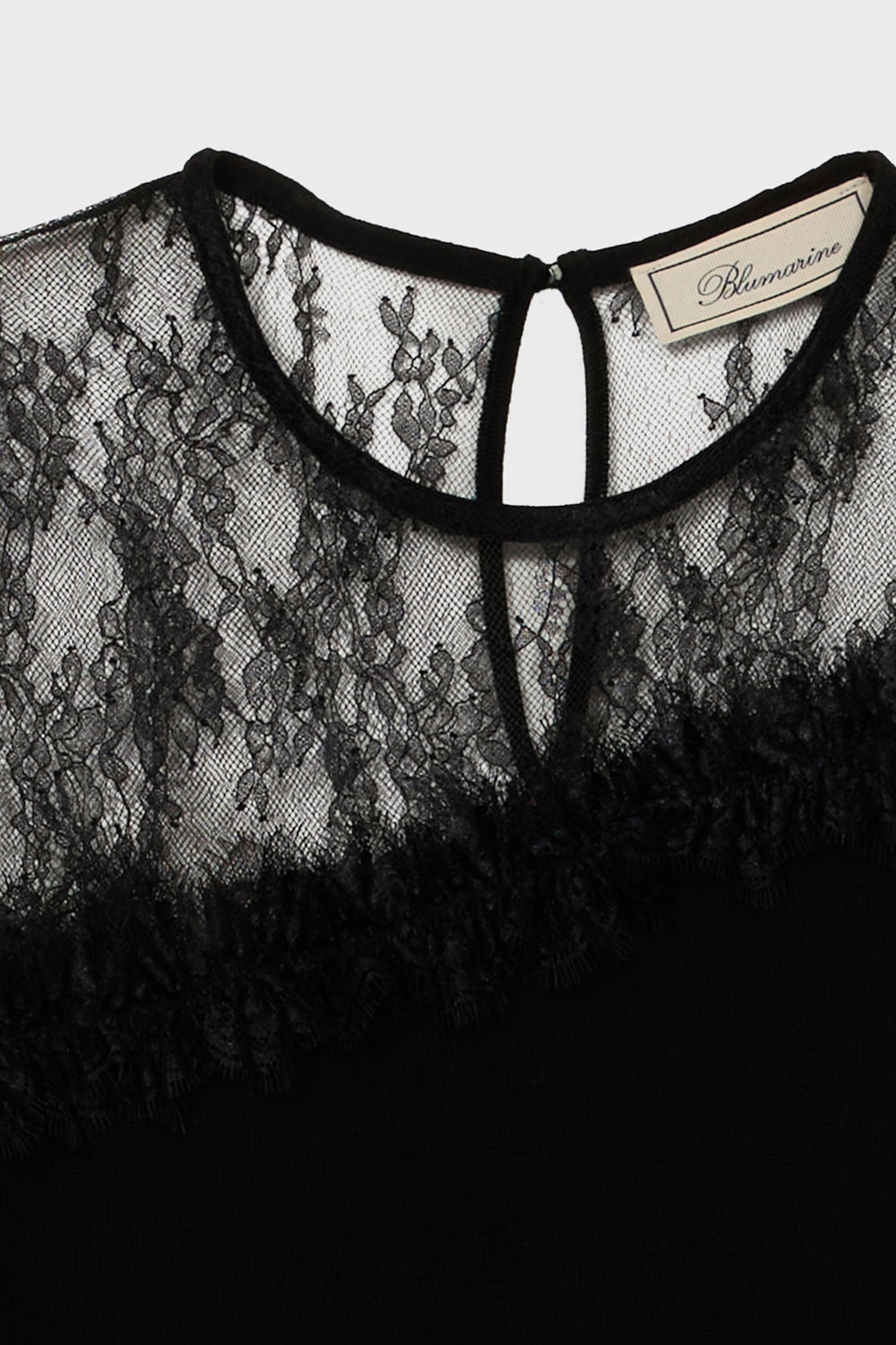 Abito in lana con carré in tulle RF6173 MA31322222 Blumarine