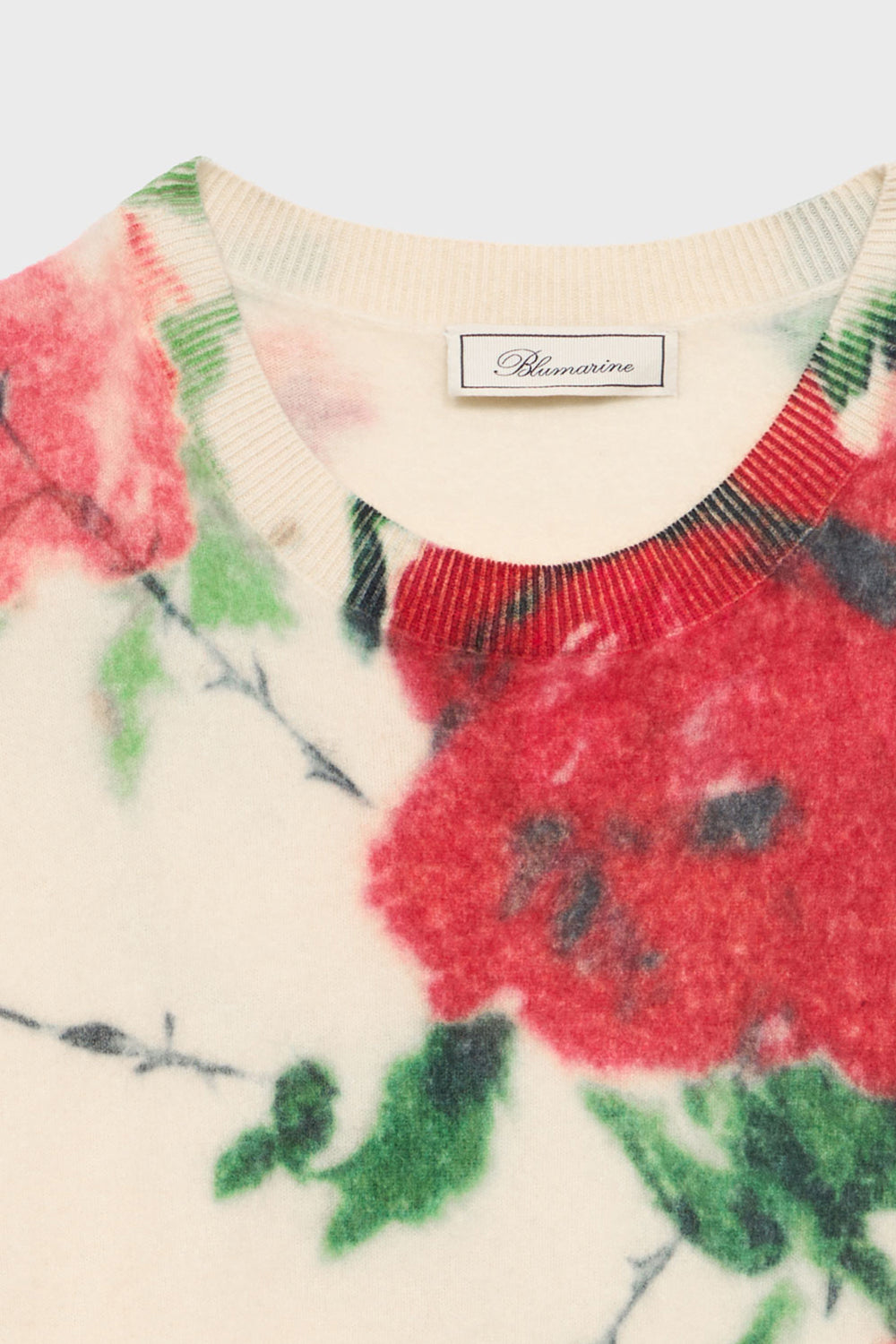 Maglia in lana e cashmere a coste con stampa RF6202 MAB38L9636 Blumarine