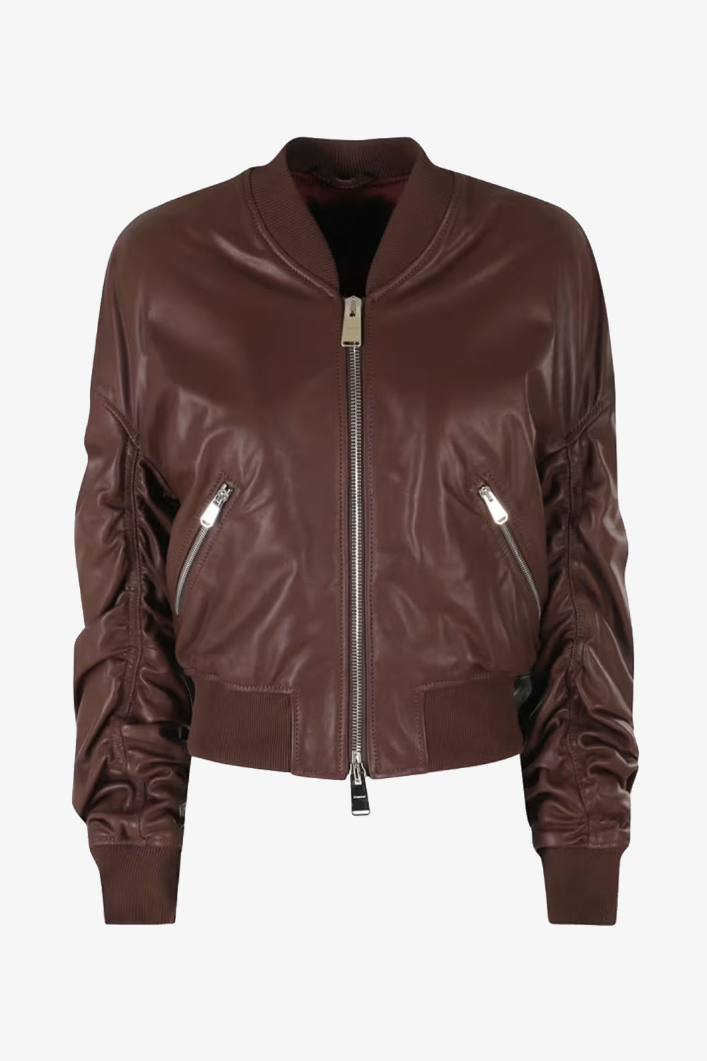 Bomber corto Dondup in pelle sintetica con chiusura a zip metallica DJ800 PL0511D-XXX761 Dondup