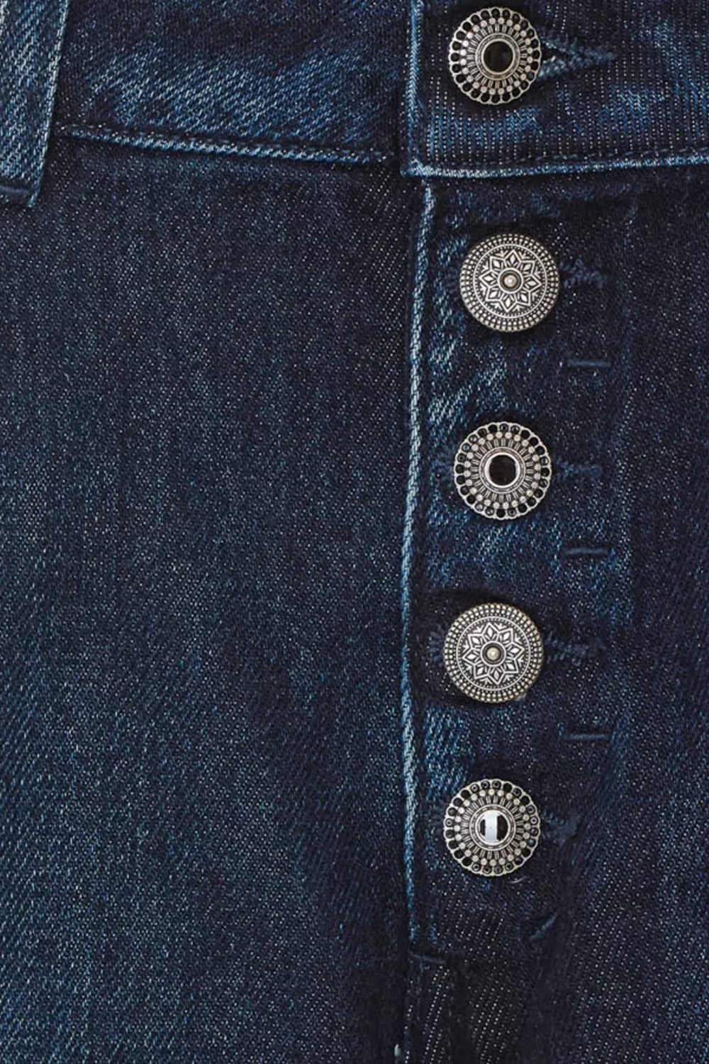Jeans Koons Dondup a vita alta in denim di cotone con gamba dritta DP268B DF0310D-MS2800 Dondup